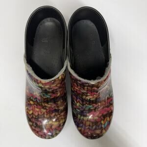 Dansko Clogs Multicolor Funky Knit Pattern Size 38